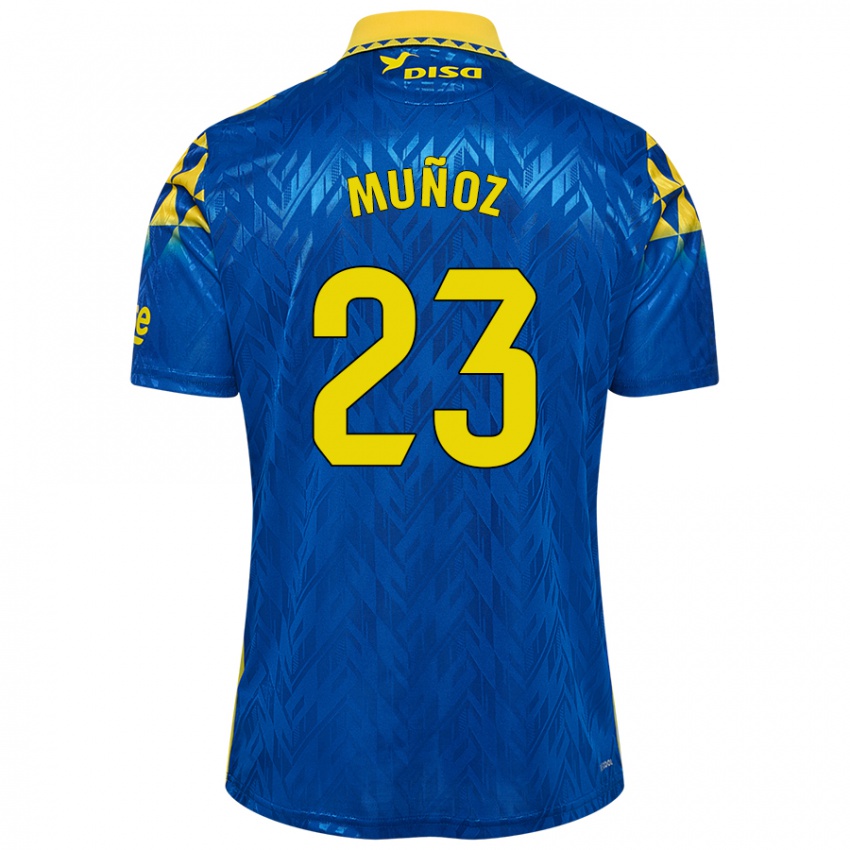 Niño Camiseta Álex Muñoz #23 Azul Amarillo 2ª Equipación 2024/25 La Camisa México