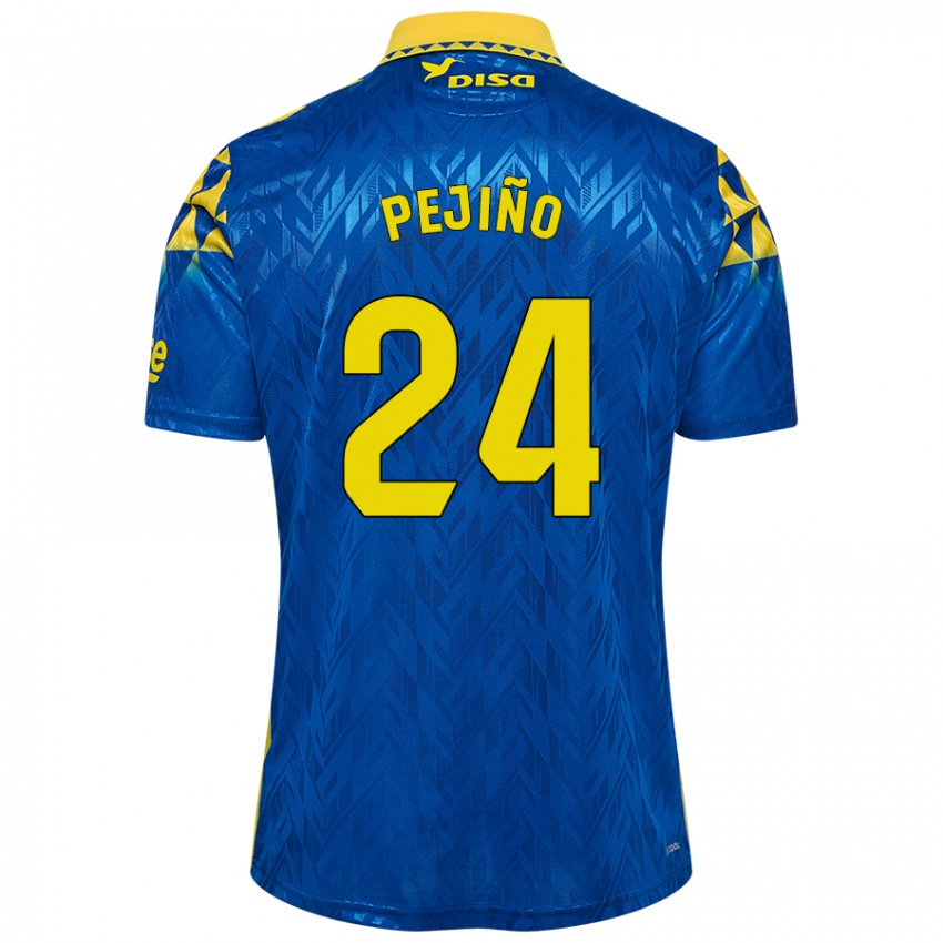 Niño Camiseta Pejiño #24 Azul Amarillo 2ª Equipación 2024/25 La Camisa México