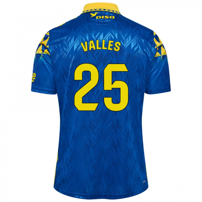 Niño Camiseta Álvaro Valles #25 Azul Amarillo 2ª Equipación 2024/25 La Camisa México