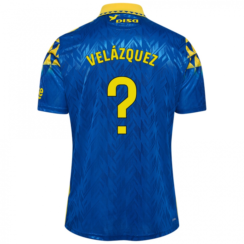 Niño Camiseta Brian Velázquez #0 Azul Amarillo 2ª Equipación 2024/25 La Camisa México