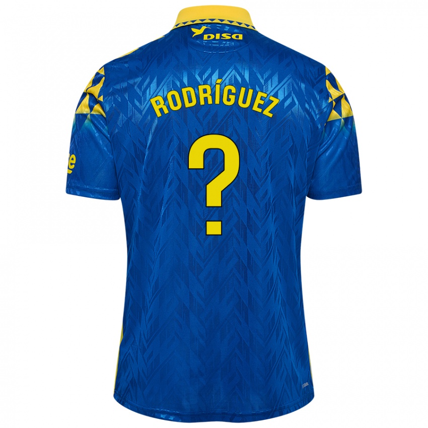 Niño Camiseta David Rodríguez #0 Azul Amarillo 2ª Equipación 2024/25 La Camisa México