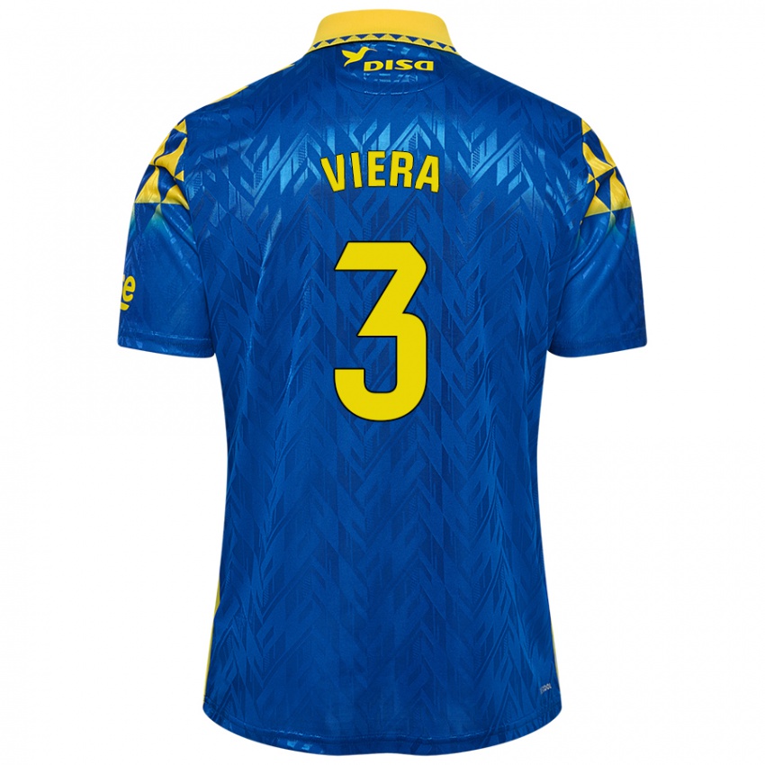 Niño Camiseta Óliver Viera #3 Azul Amarillo 2ª Equipación 2024/25 La Camisa México