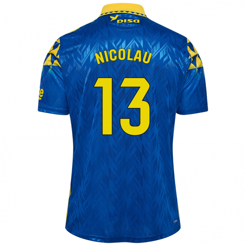 Niño Camiseta Nacho Nicolau #13 Azul Amarillo 2ª Equipación 2024/25 La Camisa México