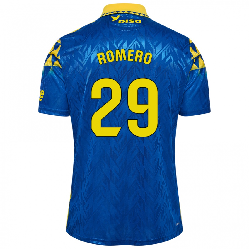 Niño Camiseta Elías Romero #29 Azul Amarillo 2ª Equipación 2024/25 La Camisa México