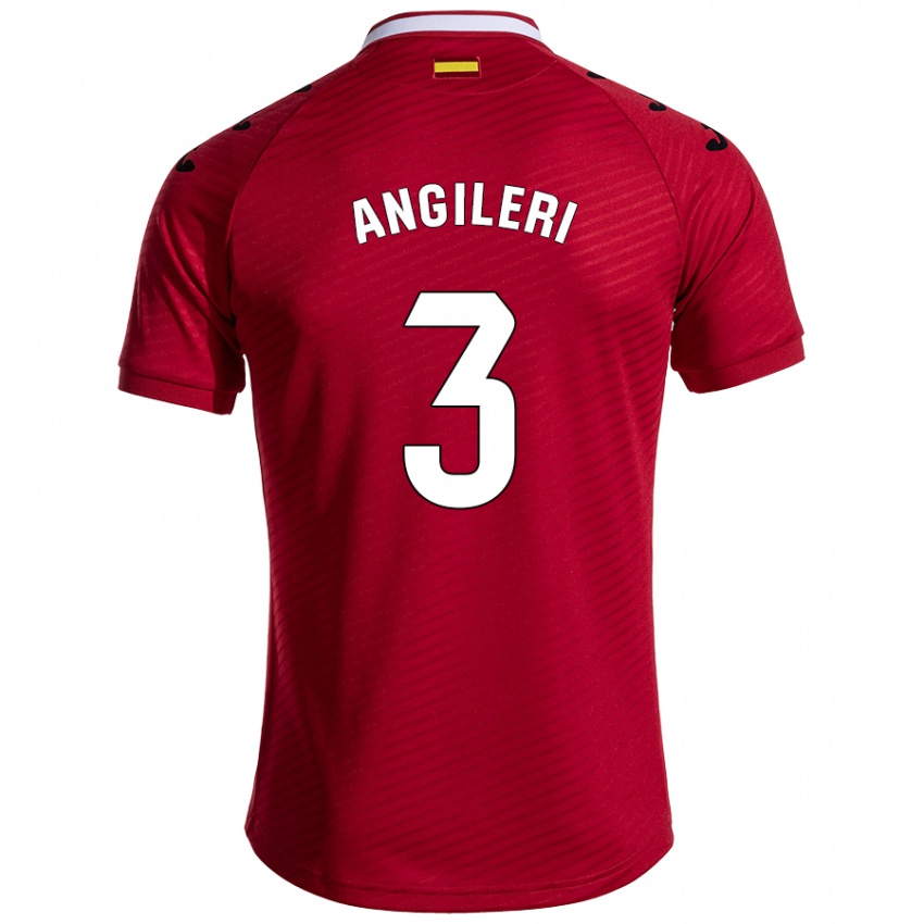 Niño Camiseta Fabrizio Angileri #3 Rojo Oscuro 2ª Equipación 2024/25 La Camisa México