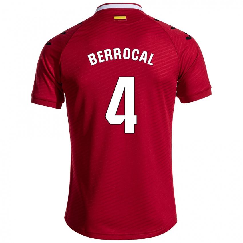 Niño Camiseta Juan Berrocal #4 Rojo Oscuro 2ª Equipación 2024/25 La Camisa México