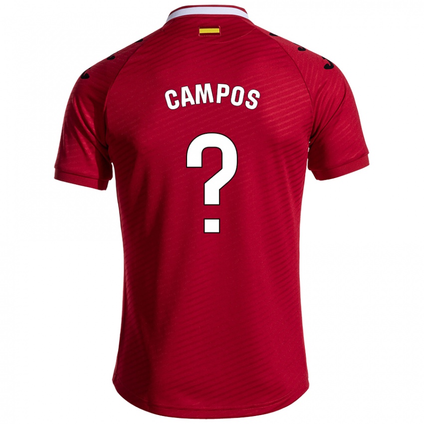 Niño Camiseta Álex Campos #0 Rojo Oscuro 2ª Equipación 2024/25 La Camisa México