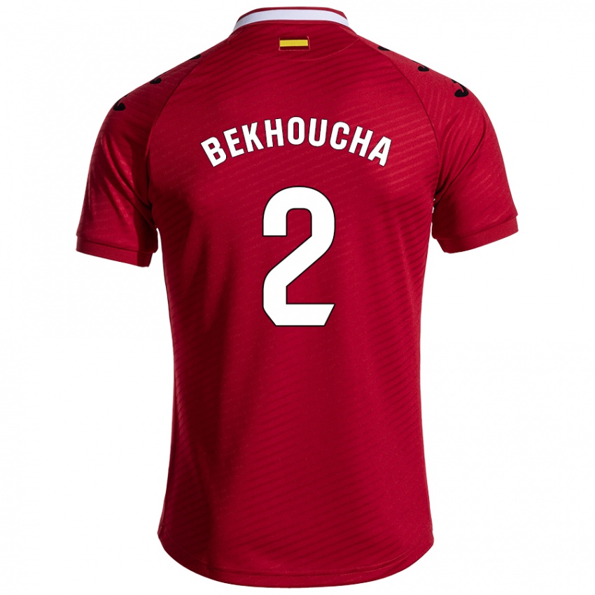 Niño Camiseta Ismael Bekhoucha #2 Rojo Oscuro 2ª Equipación 2024/25 La Camisa México