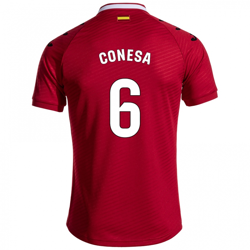 Niño Camiseta Nico Conesa #6 Rojo Oscuro 2ª Equipación 2024/25 La Camisa México