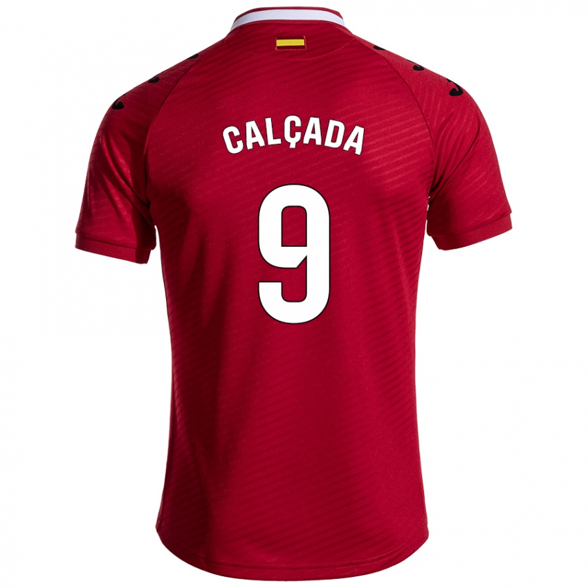 Niño Camiseta Gonzalo Calçada #9 Rojo Oscuro 2ª Equipación 2024/25 La Camisa México