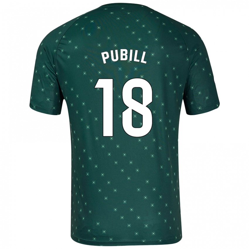 Niño Camiseta Marc Pubill #18 Verde Oscuro 2ª Equipación 2024/25 La Camisa México