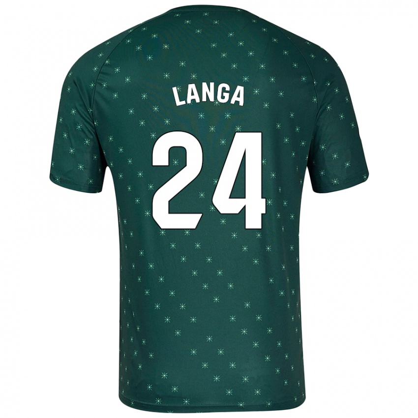 Niño Camiseta Bruno Langa #24 Verde Oscuro 2ª Equipación 2024/25 La Camisa México