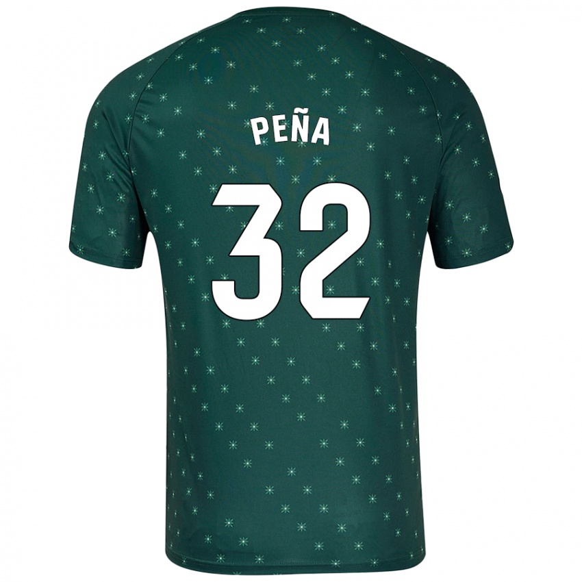 Niño Camiseta Marcos Peña #32 Verde Oscuro 2ª Equipación 2024/25 La Camisa México