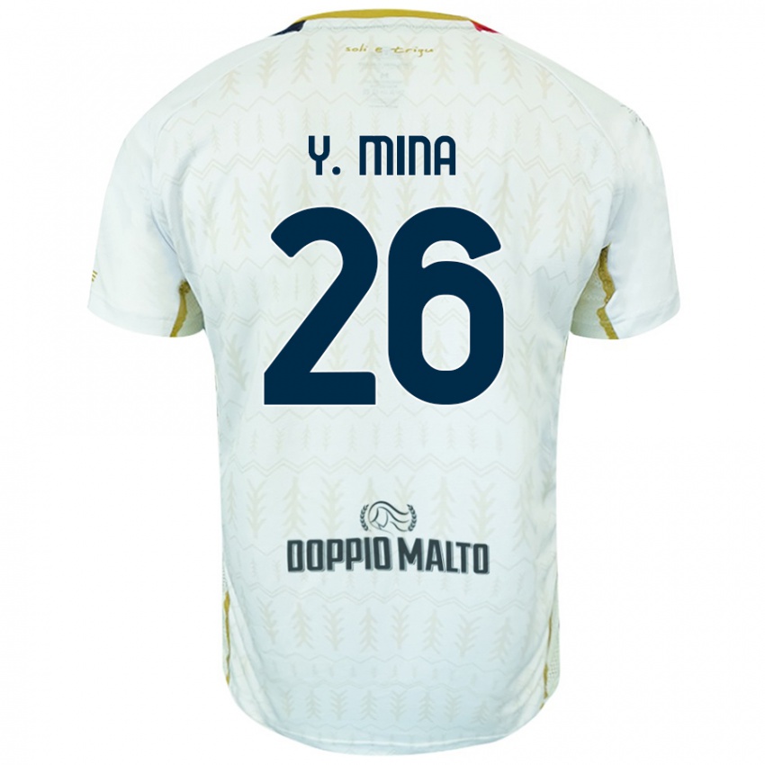 Niño Camiseta Yerry Mina #26 Blanco 2ª Equipación 2024/25 La Camisa México