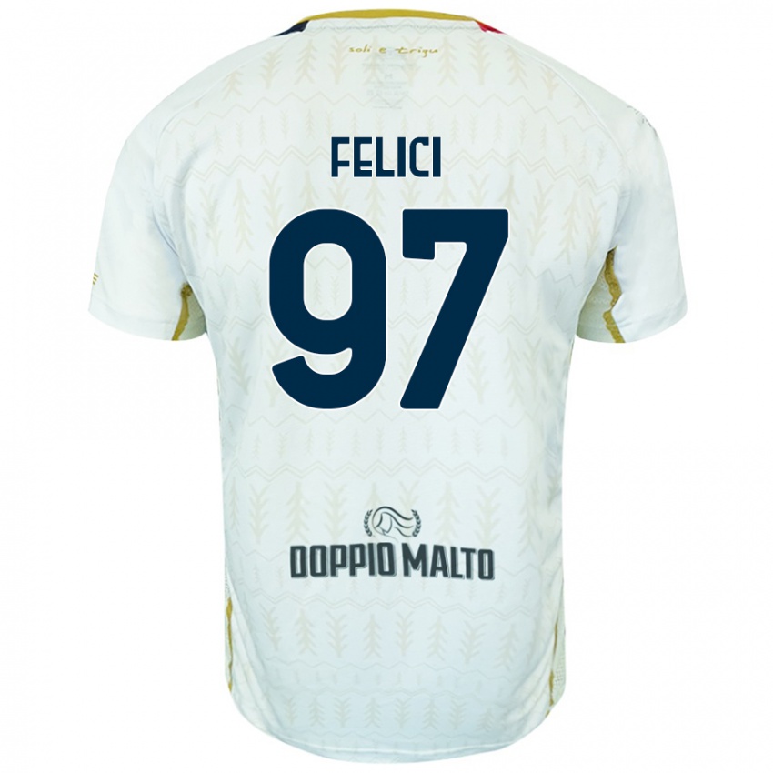 Niño Camiseta Mattia Felici #97 Blanco 2ª Equipación 2024/25 La Camisa México