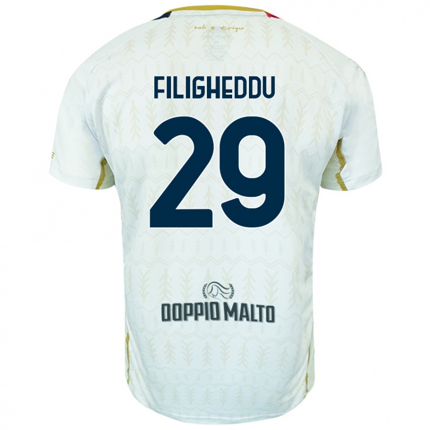 Niño Camiseta Daniele Filigheddu #29 Blanco 2ª Equipación 2024/25 La Camisa México