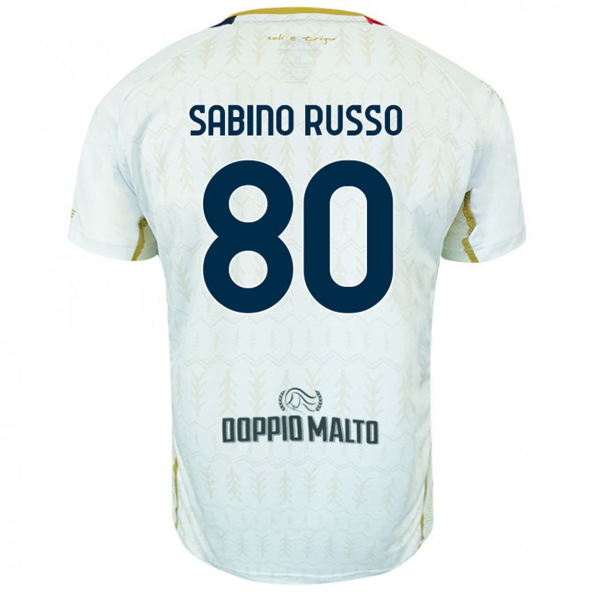 Niño Camiseta Alessandro Sabino Russo #80 Blanco 2ª Equipación 2024/25 La Camisa México