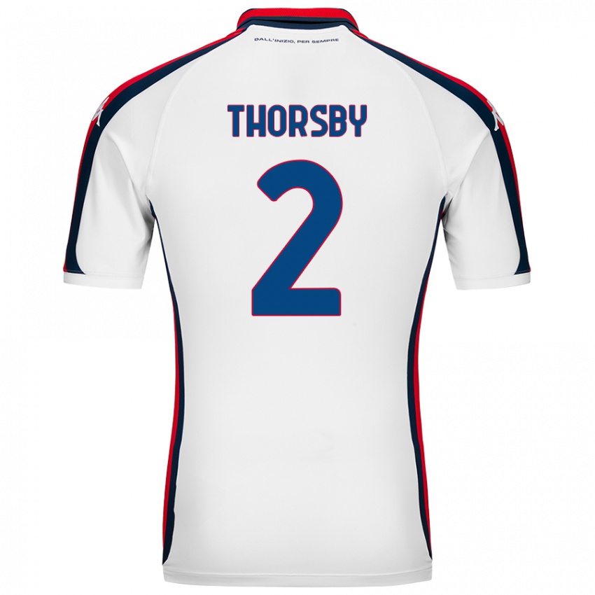 Niño Camiseta Morten Thorsby #2 Blanco 2ª Equipación 2024/25 La Camisa México