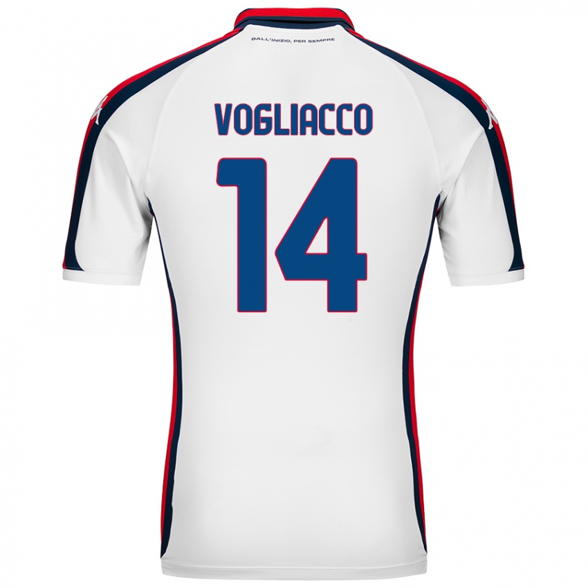 Niño Camiseta Alessandro Vogliacco #14 Blanco 2ª Equipación 2024/25 La Camisa México