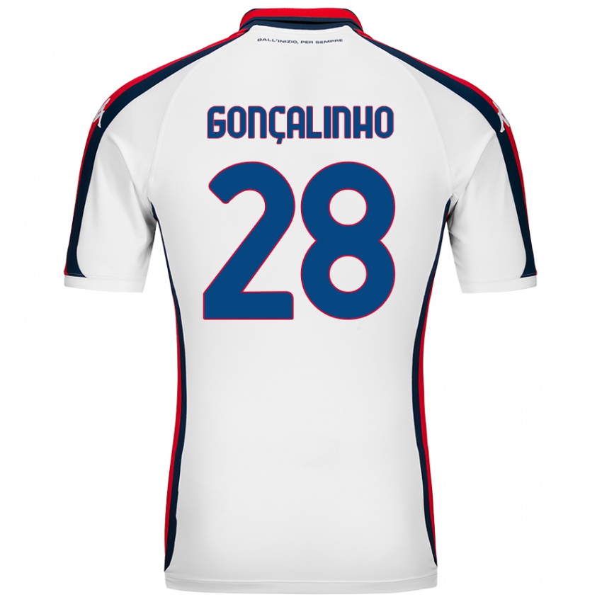 Niño Camiseta João Gonçalinho #28 Blanco 2ª Equipación 2024/25 La Camisa México