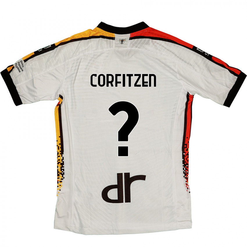 Niño Camiseta Jeppe Corfitzen #0 Blanco Negro 2ª Equipación 2024/25 La Camisa México