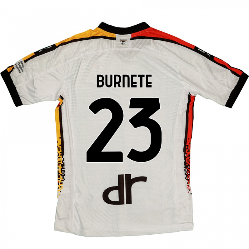 Niño Camiseta Rareș Burnete #23 Blanco Negro 2ª Equipación 2024/25 La Camisa México