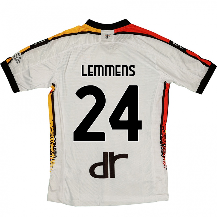 Niño Camiseta Mats Lemmens #24 Blanco Negro 2ª Equipación 2024/25 La Camisa México