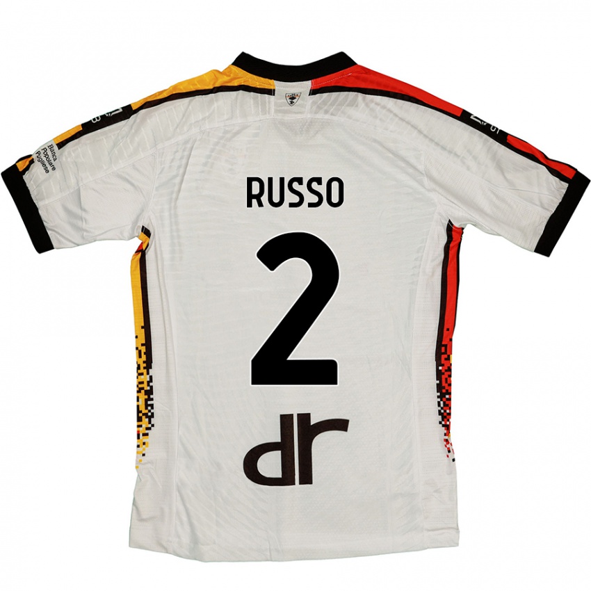 Niño Camiseta Luca Russo #2 Blanco Negro 2ª Equipación 2024/25 La Camisa México