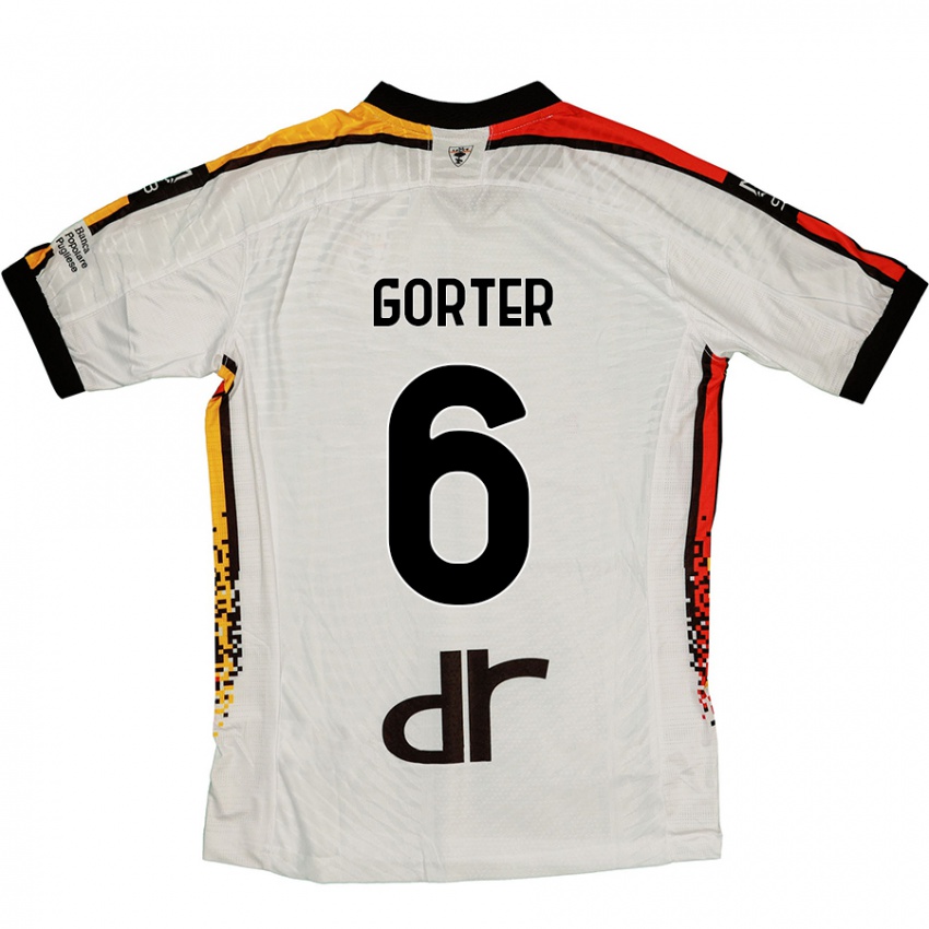 Niño Camiseta Olaf Gorter #6 Blanco Negro 2ª Equipación 2024/25 La Camisa México