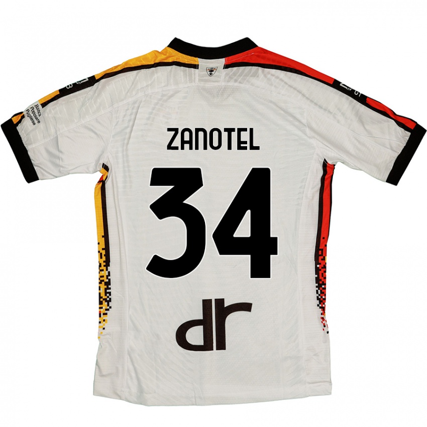 Niño Camiseta Giovanni Zanotel #34 Blanco Negro 2ª Equipación 2024/25 La Camisa México