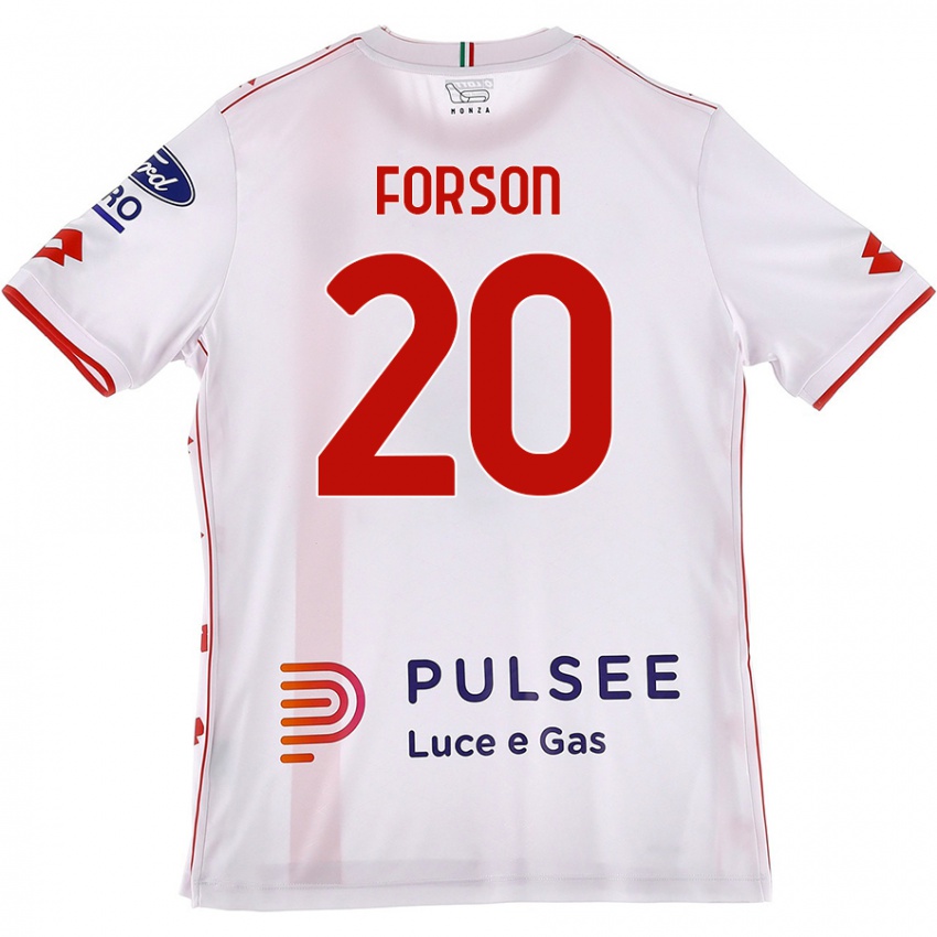 Niño Camiseta Omari Forson #20 Blanco Rojo 2ª Equipación 2024/25 La Camisa México