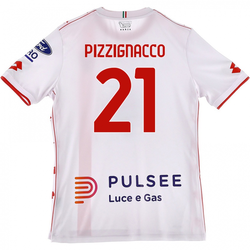 Niño Camiseta Semuel Pizzignacco #21 Blanco Rojo 2ª Equipación 2024/25 La Camisa México