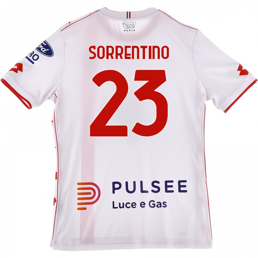 Niño Camiseta Alessandro Sorrentino #23 Blanco Rojo 2ª Equipación 2024/25 La Camisa México