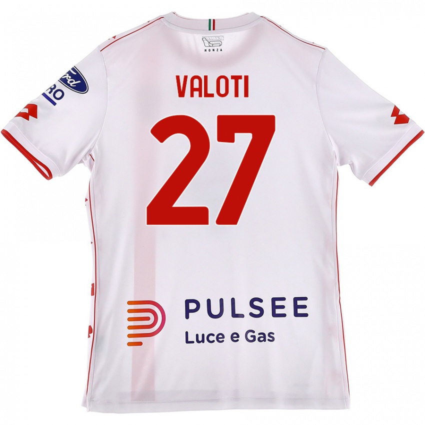 Niño Camiseta Mattia Valoti #27 Blanco Rojo 2ª Equipación 2024/25 La Camisa México