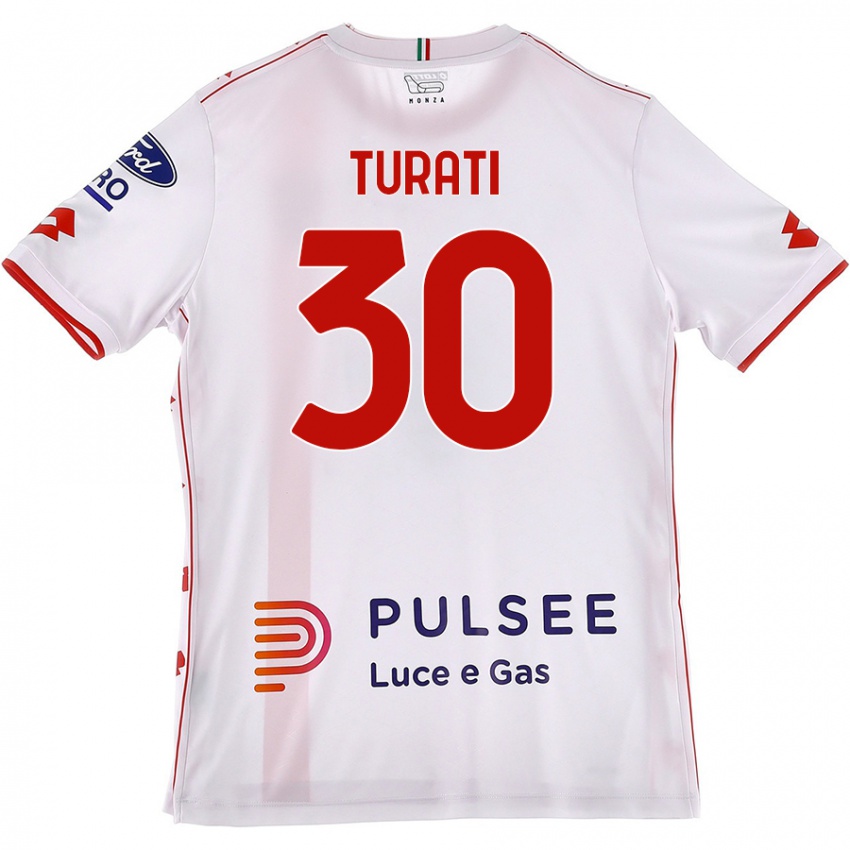 Niño Camiseta Stefano Turati #30 Blanco Rojo 2ª Equipación 2024/25 La Camisa México