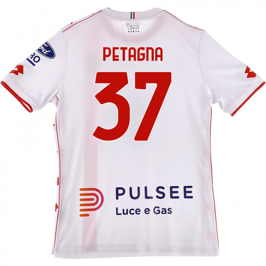 Niño Camiseta Andrea Petagna #37 Blanco Rojo 2ª Equipación 2024/25 La Camisa México