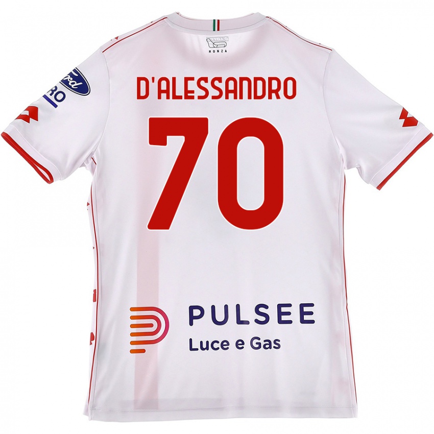 Niño Camiseta Marco D'alessandro #70 Blanco Rojo 2ª Equipación 2024/25 La Camisa México