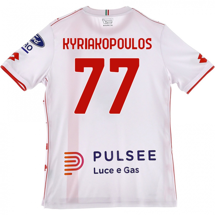 Niño Camiseta Georgios Kyriakopoulos #77 Blanco Rojo 2ª Equipación 2024/25 La Camisa México