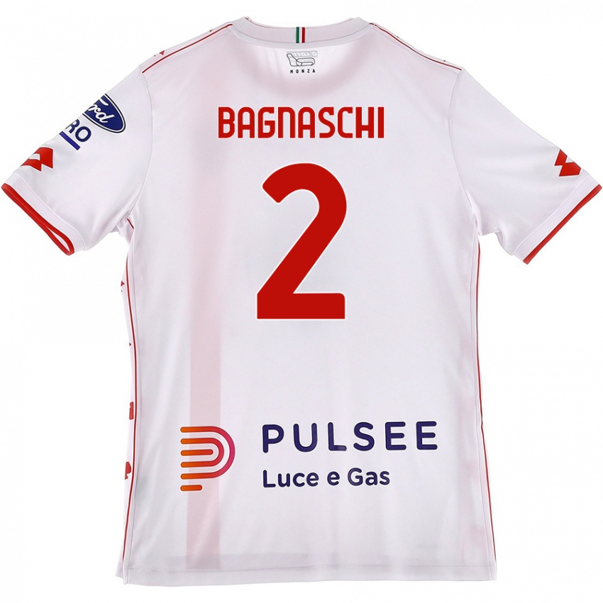 Niño Camiseta Alessandro Bagnaschi #2 Blanco Rojo 2ª Equipación 2024/25 La Camisa México