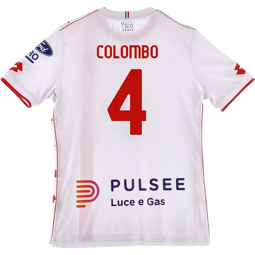 Niño Camiseta Leonardo Colombo #4 Blanco Rojo 2ª Equipación 2024/25 La Camisa México