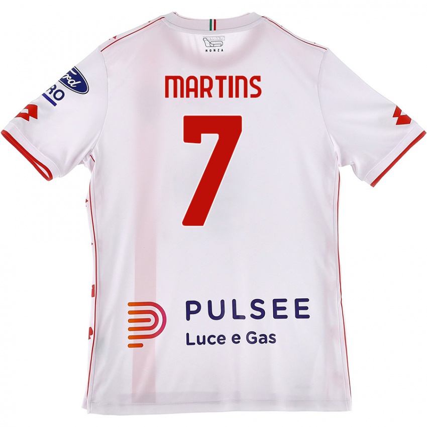 Niño Camiseta Kevin Martins #7 Blanco Rojo 2ª Equipación 2024/25 La Camisa México