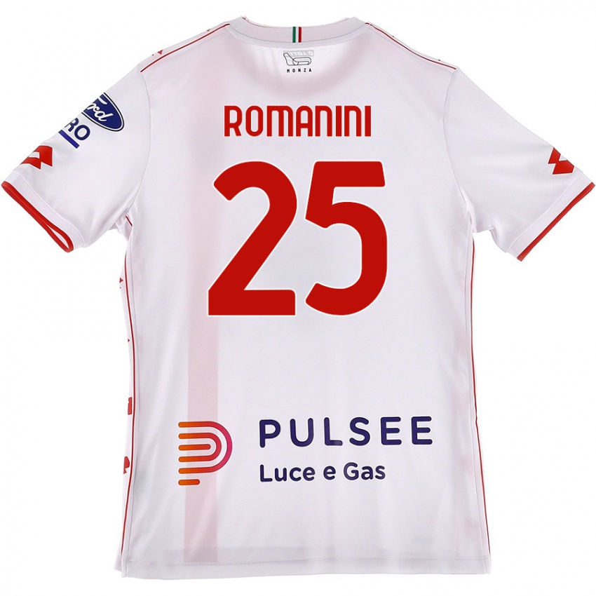 Niño Camiseta Andrea Romanini #25 Blanco Rojo 2ª Equipación 2024/25 La Camisa México