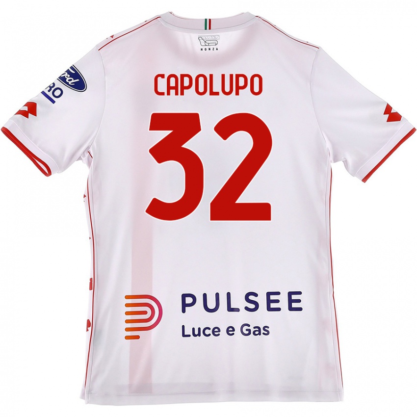 Niño Camiseta Samuele Capolupo #32 Blanco Rojo 2ª Equipación 2024/25 La Camisa México