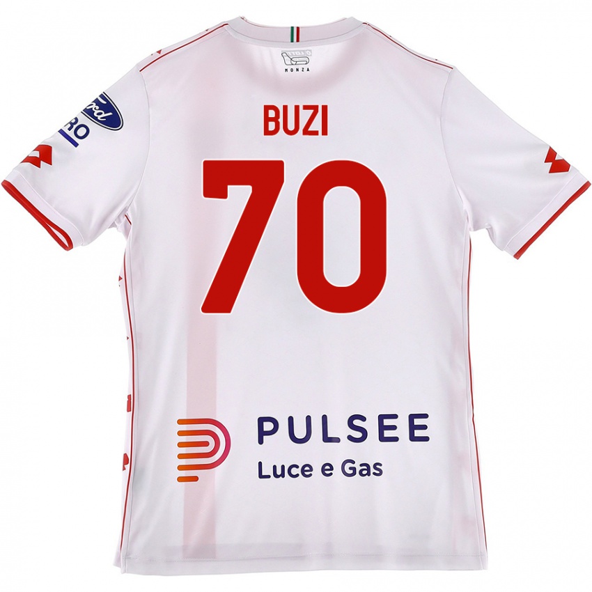 Niño Camiseta Luis Buzi #70 Blanco Rojo 2ª Equipación 2024/25 La Camisa México