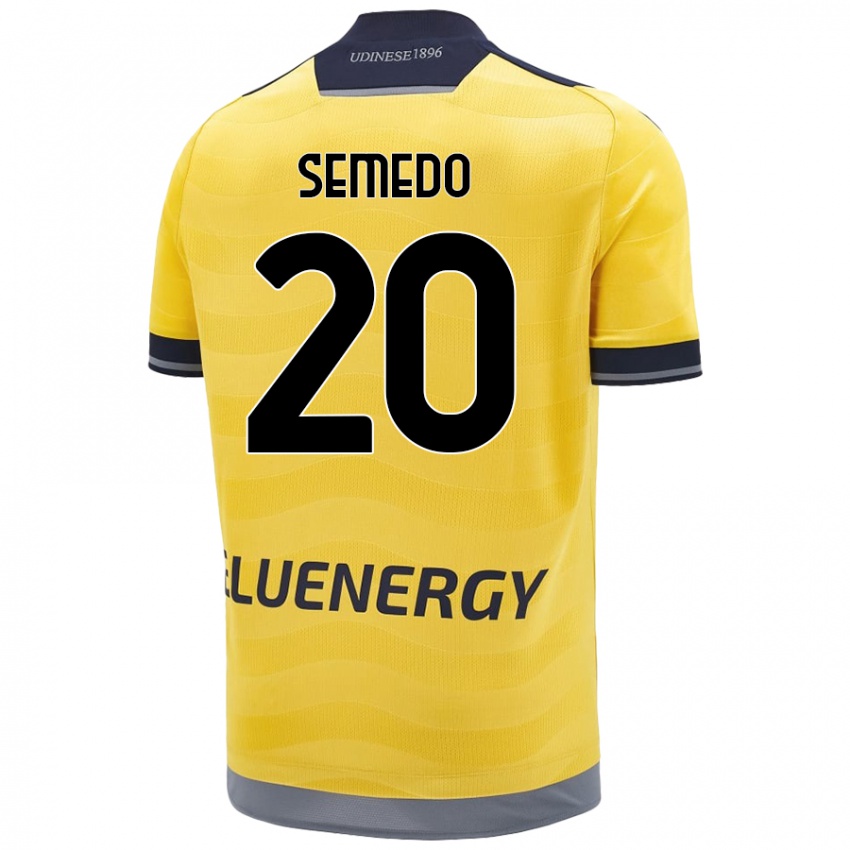 Niño Camiseta Vivaldo Semedo #20 Dorado 2ª Equipación 2024/25 La Camisa México