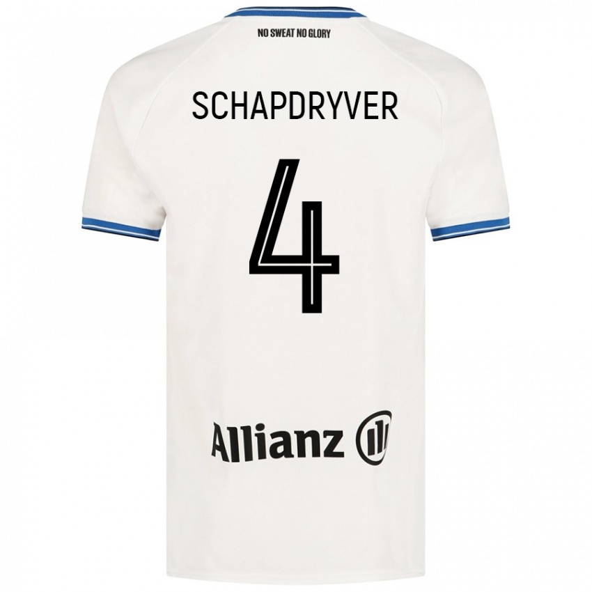 Niño Camiseta Emely Schapdryver #4 Blanco 2ª Equipación 2024/25 La Camisa México