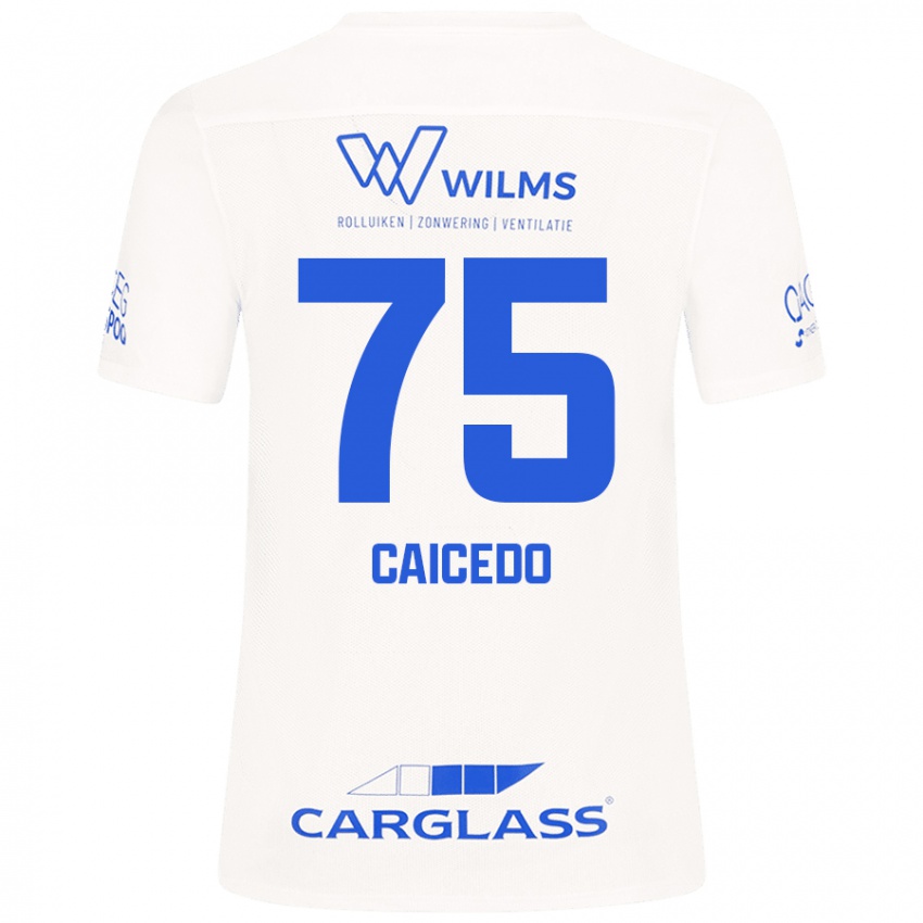 Niño Camiseta Alfred Caicedo #75 Blanco 2ª Equipación 2024/25 La Camisa México