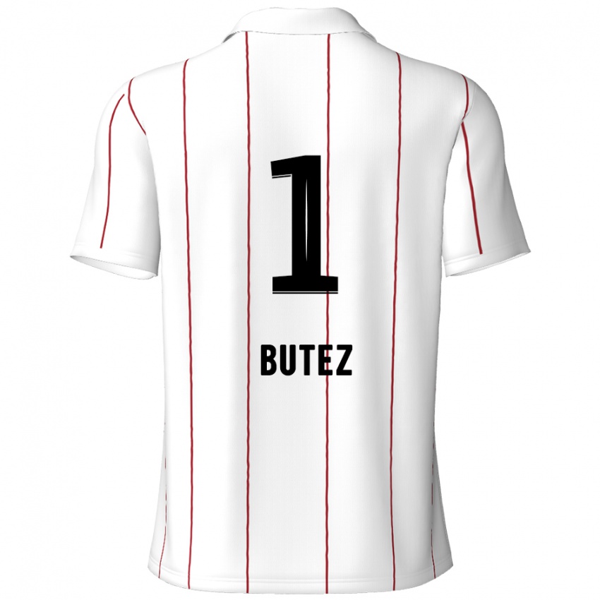 Niño Camiseta Jean Butez #1 Blanco Negro 2ª Equipación 2024/25 La Camisa México