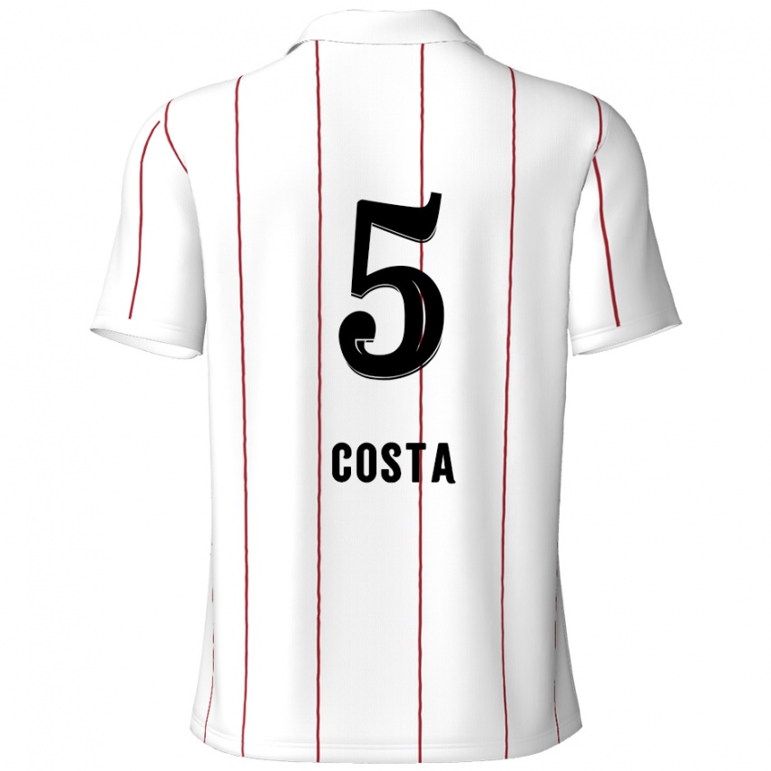 Niño Camiseta Ayrton Costa #5 Blanco Negro 2ª Equipación 2024/25 La Camisa México