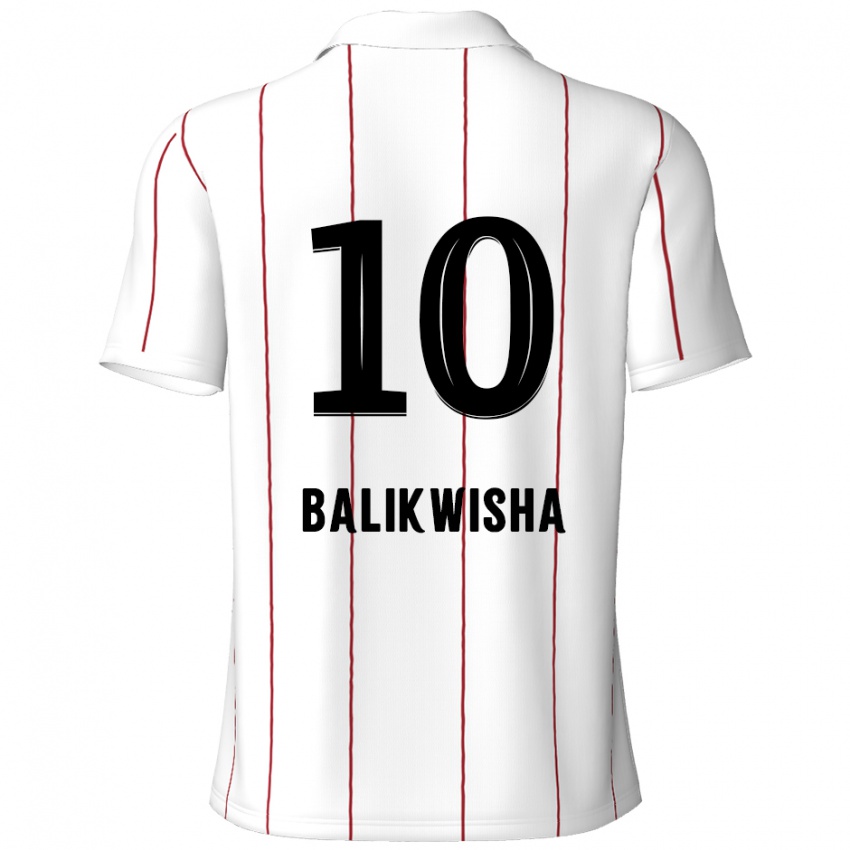 Niño Camiseta Michel-Ange Balikwisha #10 Blanco Negro 2ª Equipación 2024/25 La Camisa México